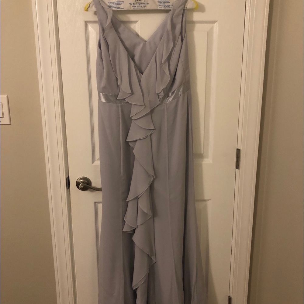 gray bridesmaid dress.